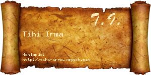 Tihi Irma névjegykártya